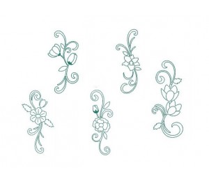 Stickserie - Flowers Line Art